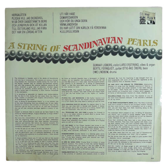 1964 Various - A String Of Scandinavian Pearls - Vinyl, 7`, 33 RPM - Folk - Very Good - With Cover
