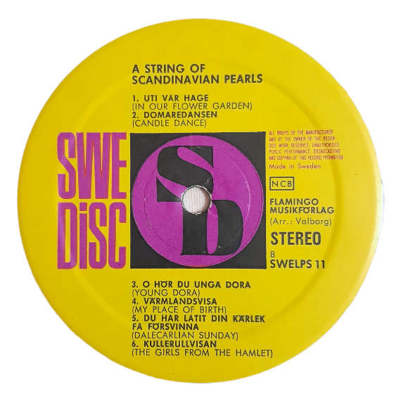 1964 Various - A String Of Scandinavian Pearls - Vinyl, 7`, 33 RPM - Folk - Very Good - With Cover