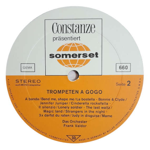 1968 Frank Valdor Band - Trumpeten A Gogo - Vinyl, 7`, 33 RPM - Jazz, Latin, Pop - Very Good - With