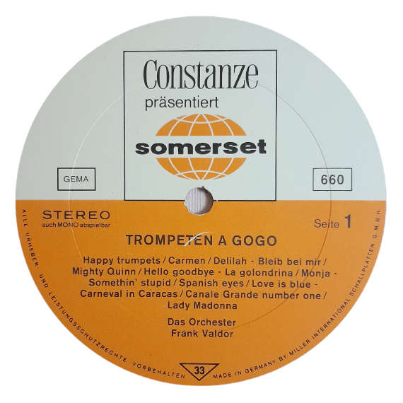 1968 Frank Valdor Band - Trumpeten A Gogo - Vinyl, 7`, 33 RPM - Jazz, Latin, Pop - Very Good - With