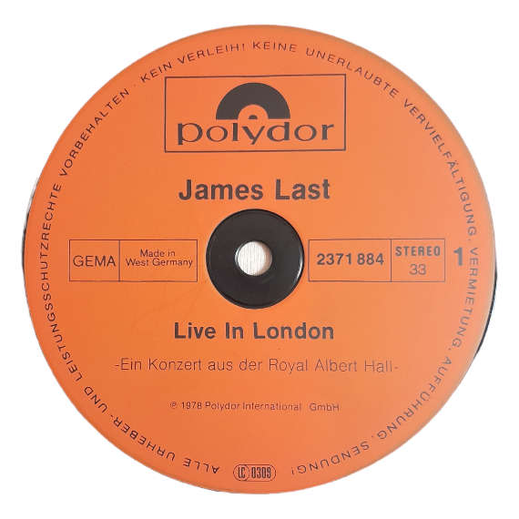 1978 James Last - Live In London - Vinyl, 7`, 33 RPM - Jazz - Very Good - With Cover
