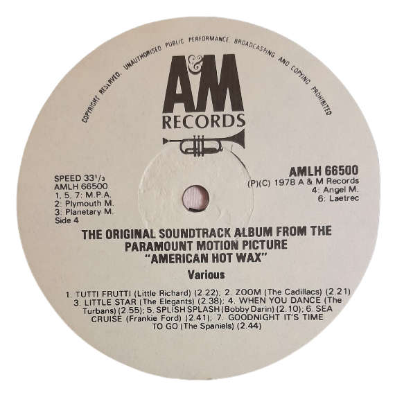 1978 Various - The Original Soundtrack Album From The Paramount Motion Picture `American Hot Wax` -
