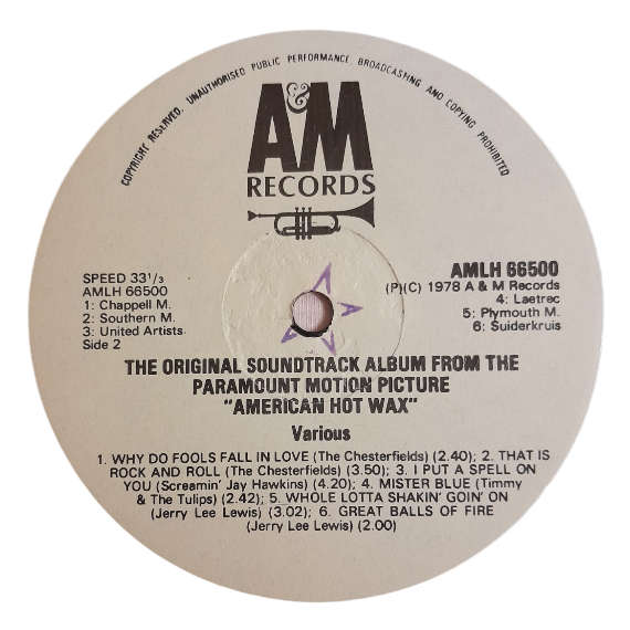1978 Various - The Original Soundtrack Album From The Paramount Motion Picture `American Hot Wax` -