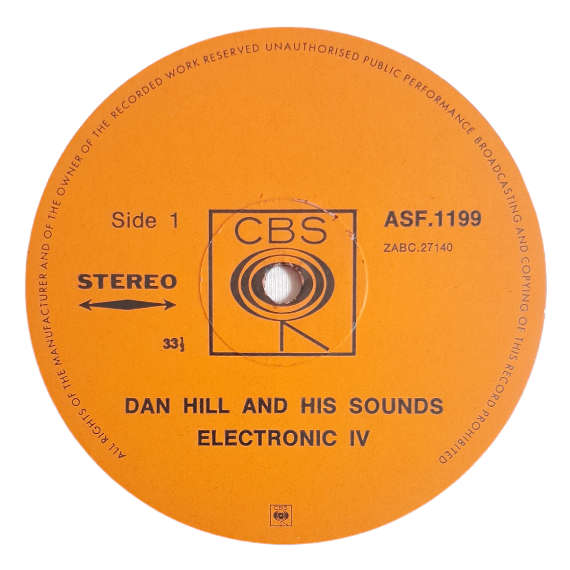 1967 Dan Hill - Sounds Electronic `Four` - Vinyl, 7`, 33 RPM - Easy Listening - Very Good Plus - Wit