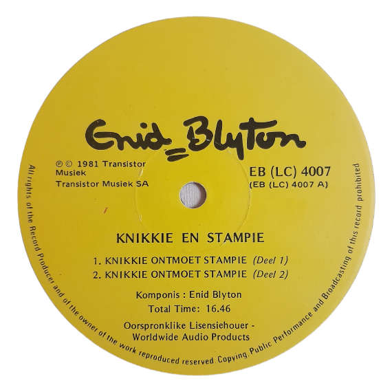1981 Enid Blyton - Knikkie En Stampie - Vinyl, 7`, 33 RPM - Other - Very Good - With Damaged Cover