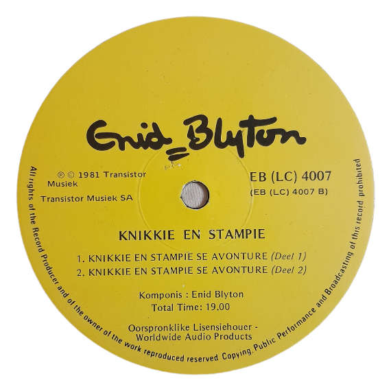 1981 Enid Blyton - Knikkie En Stampie - Vinyl, 7`, 33 RPM - Other - Very Good - With Damaged Cover