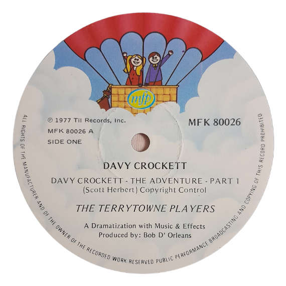 1977 The Terrytowne Players - The Legend Of Davy Crockett - Vinyl, 7`, 33 RPM - Other - Very Good -