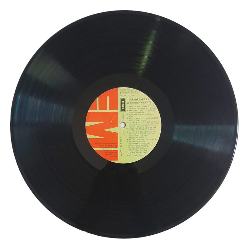 1980 Matt Monro - Heart Breakers - 20 Golden Greats From Matt Monro - Vinyl, 7`, 33 RPM - Jazz - Goo
