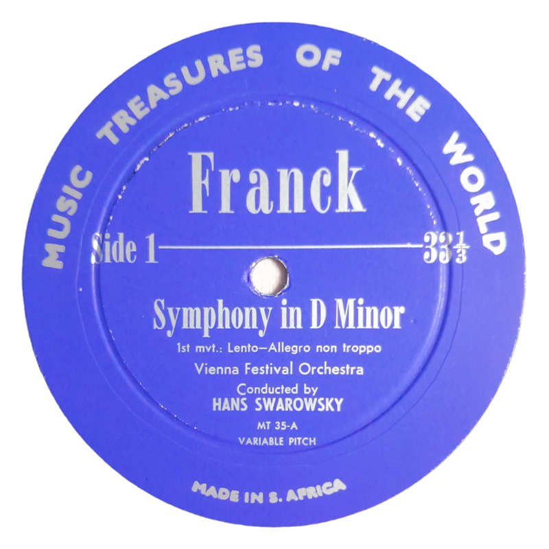 Franck, Wiener Festspielorchester - Symphony In D Minor - Vinyl, 7`, 33 RPM - Classical - Very Good
