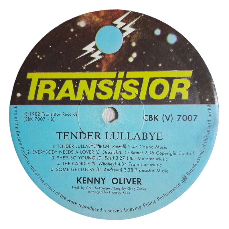 1982 Kenny Oliver - Tender Lullabye - Vinyl, 7`, 33 RPM - Rock - Very Good - With Cover