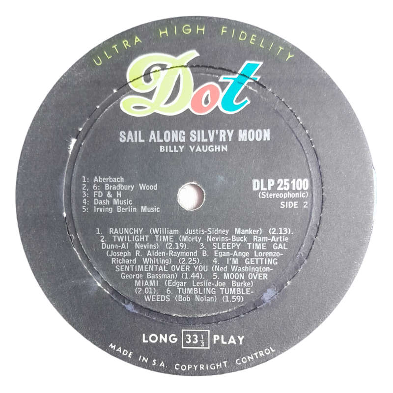 1958 Billy Vaughn - Sail Along Silv`ry Moon - Vinyl, 7`, 33 RPM - Jazz - Very Good - With Cover