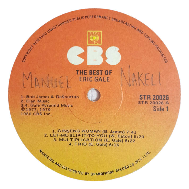 1980 Eric Gale - The Best Of Eric Gale - Vinyl, 7`, 33 RPM - Jazz - Very Good - With Cover