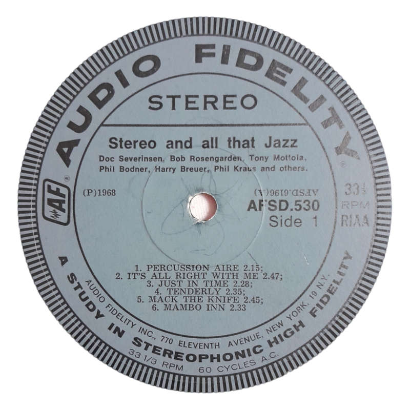 1968 Various - Stereo And All That Jazz - Vinyl, 7`, 33 RPM - Jazz - Very Good - With Cover