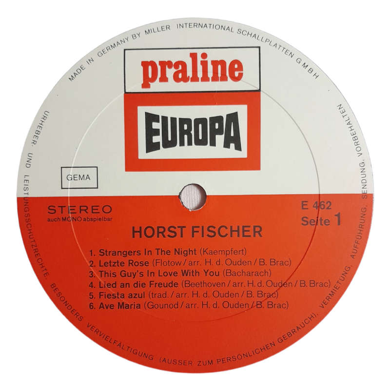 1971 Horst Fischer  Horst Fischer - Vinyl, 77`, 33 RPM - Jazz - Very Good - With Cover