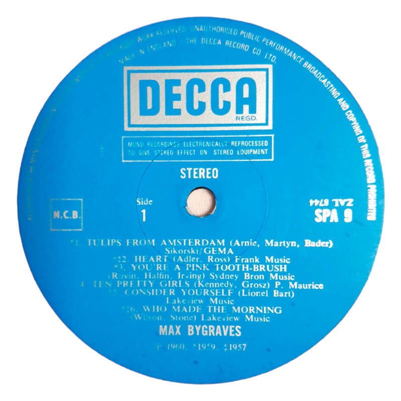 1969 Max Bygraves  The World Of Max Bygraves - Vinyl, 7`, 33 RPM - Pop - Very Good - With Damaged C