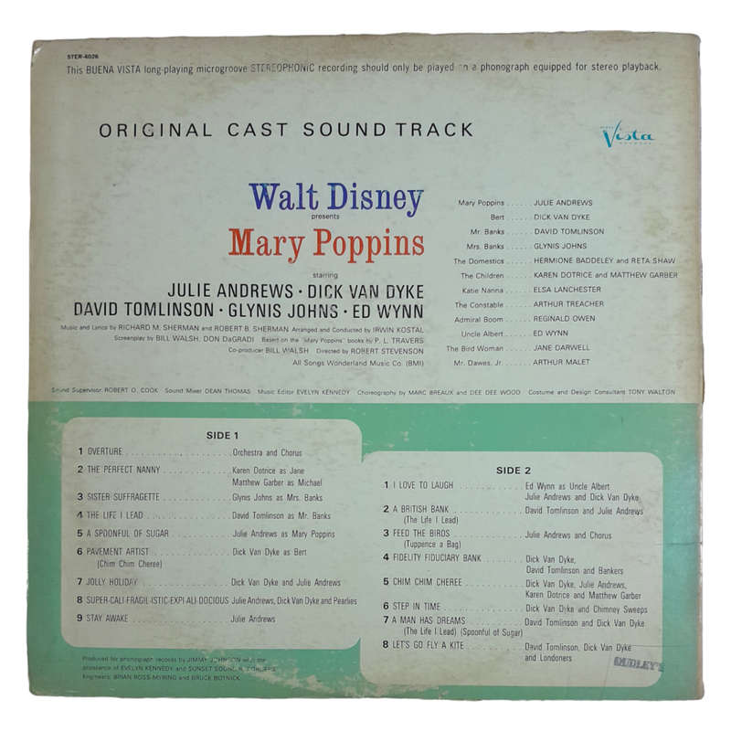 1964 Various  Walt Disney`s Mary Poppins (Original Cast Sound Track) - Vinyl, 7`, 33 RPM - Soundtra