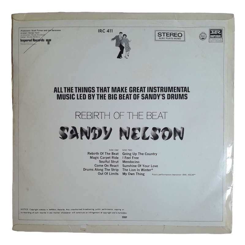 1969 Sandy Nelson  Rebirth Of The Beat - Vinyl, 7`, 33 RPM - Rock - Very Good - With Cover