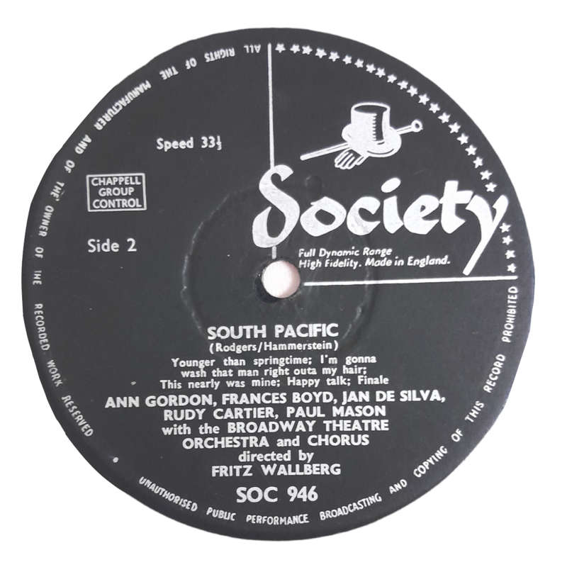 1963 Rodgers & Hammerstein  South Pacific - Vinyl, 7`, 33 RPM - Sountracks & Musicals - Good - With