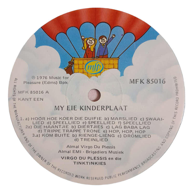 1976 Virgo Du Plessis En Die Tinktinkies - My Eie Kinderplaat: 50 Minute Van Pure Pret - Vinyl, 7`,