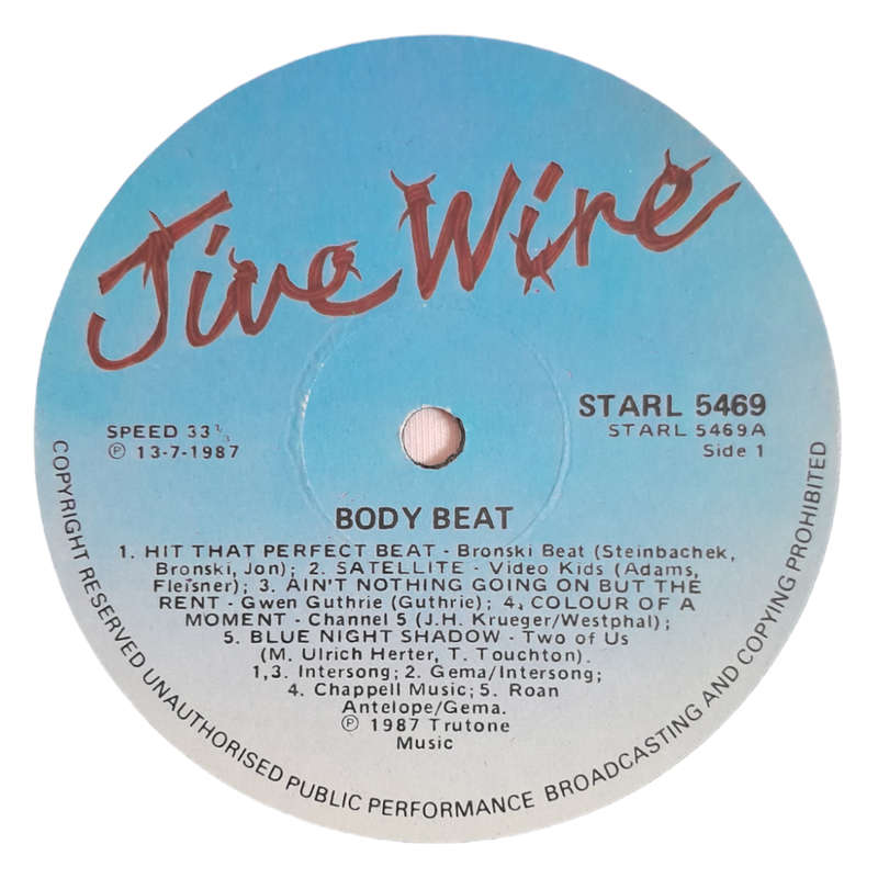 1987 Various - Body Beat - Vinyl, 7`, 33 RPM - Other - Very Good - With Cover