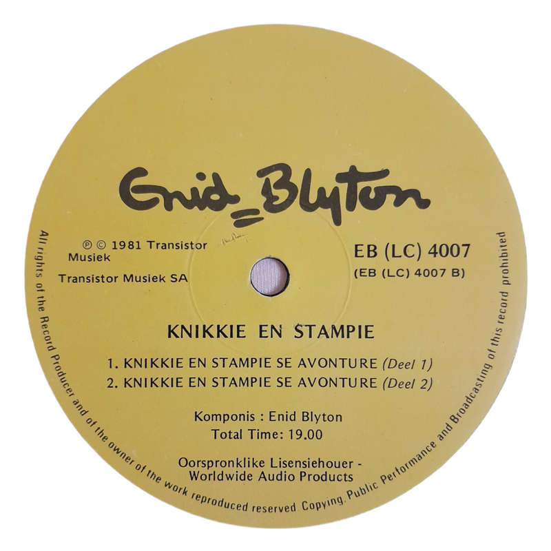 1981 Enid Blyton - Knikkie En Stampie - Vinyl, 7`, 33 RPM - Other - Very Good - With Damaged Cover