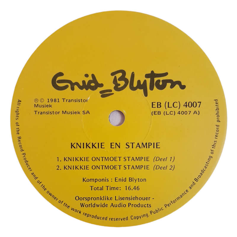 1981 Enid Blyton - Knikkie En Stampie - Vinyl, 7`, 33 RPM - Other - Very Good - With Damaged Cover
