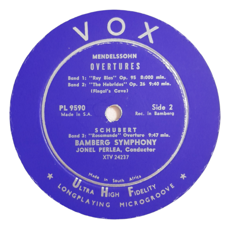 1956 Weber, Mendelssohn, Schubert - Jonel Perlea, Bamberg Symphony  Overtures - Vinyl, 7`, 33 RPM -