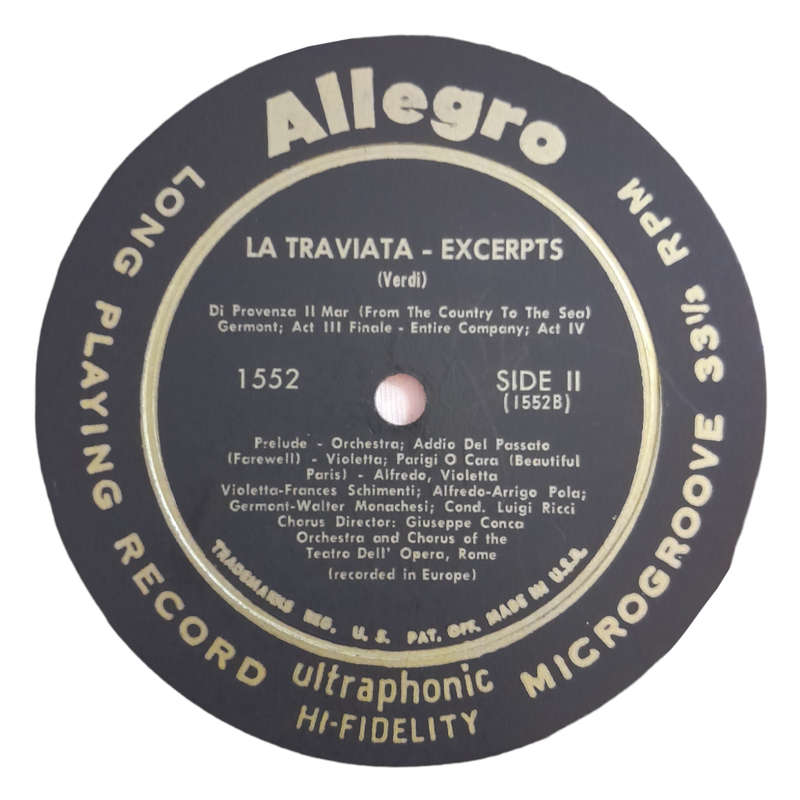 1954 Giuseppe Verdi, Frances Schimenti  Verdi Highlights - La Traviata - Vinyl, 7`, 33 RPM - Classi