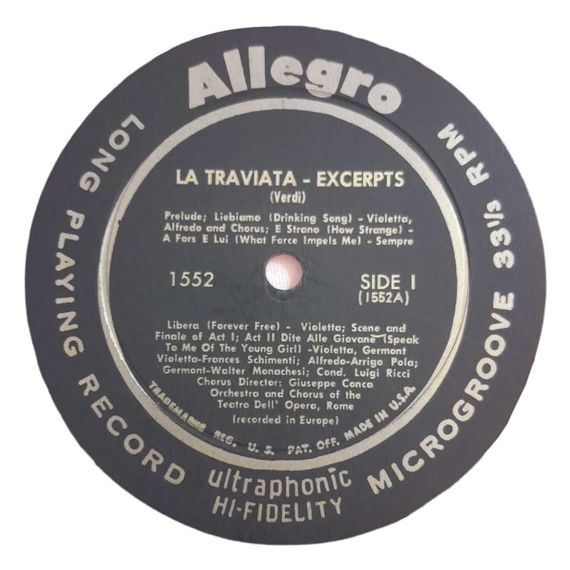 1954 Giuseppe Verdi, Frances Schimenti  Verdi Highlights - La Traviata - Vinyl, 7`, 33 RPM - Classi