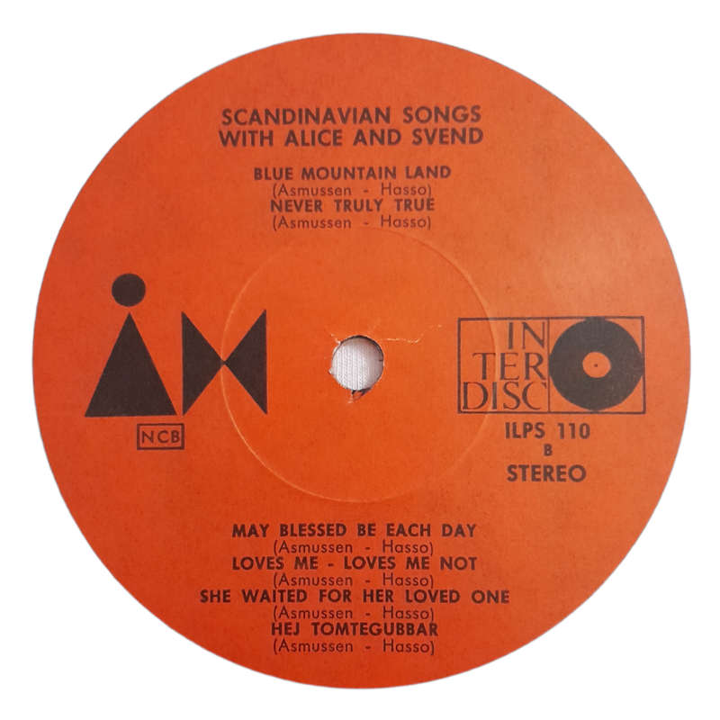 1964 Alice & Svend  Scandinavian Songs With Alice And Svend - Vinyl, 7`, 33 RPM - Folk - Very Good