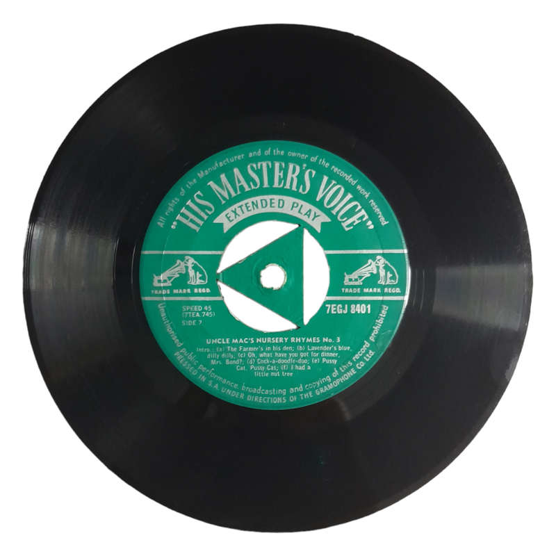 1958 Uncle Mac  Nursery Rhymes (No. 3) - Vinyl, 7`, 45 RPM - Children`s - Good - With Cover