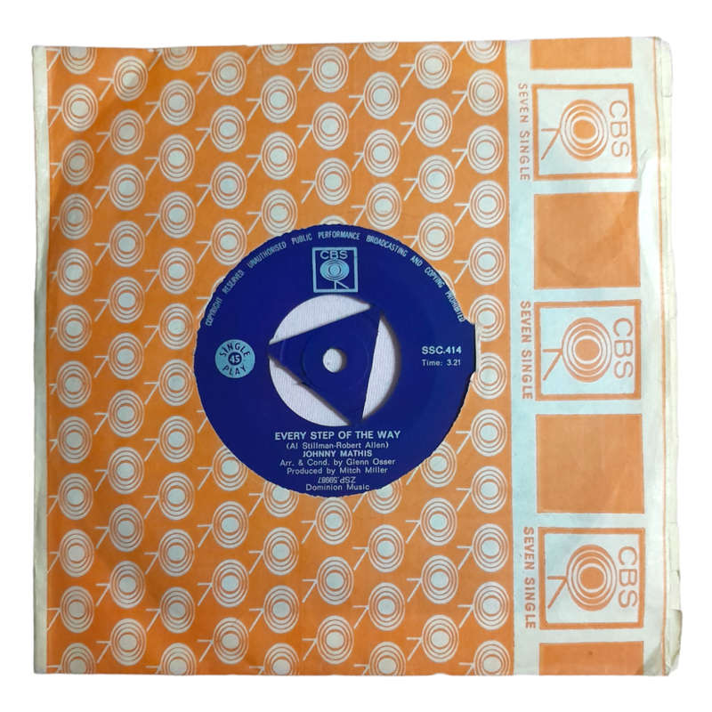 1963 Johnny Mathis  Every Step Of The Way - Vinyl, 7`, 45 RPM - Pop - Good - With Sleeve