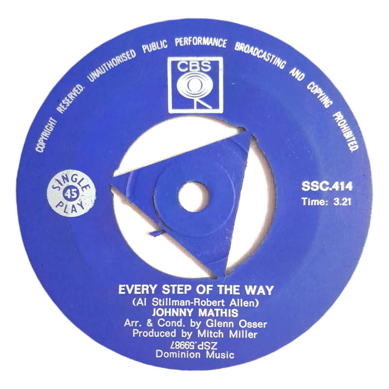 1963 Johnny Mathis  Every Step Of The Way - Vinyl, 7`, 45 RPM - Pop - Good - With Sleeve