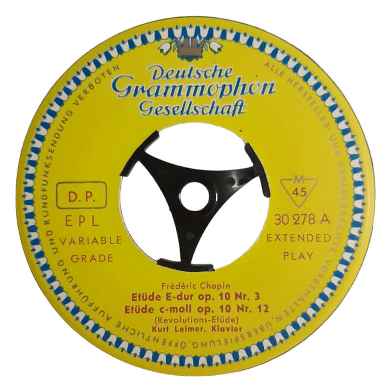 1958 Frédéric Chopin, Kurt Leimer  Etüden Op. 10 / Etüden Op. 25 - Vinyl, 7`, 45 RPM - Classical -