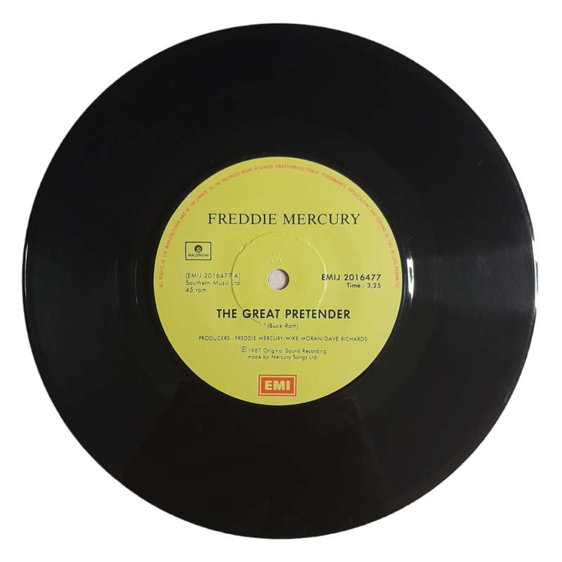 1987 Freddie Mercury  The Great Pretender - Vinyl, 7`, 45 RPM - Rock - Very Good - With Plastic Sle