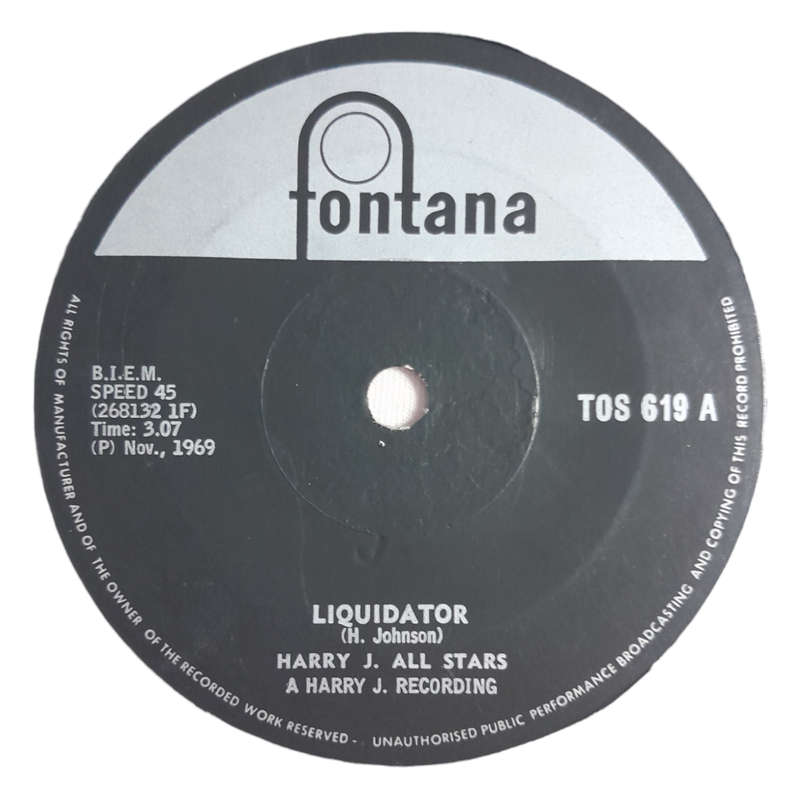 1969 Harry J. All Stars  Liquidator - Vinyl, 7`, 45 RPM - Reggae - Good - With Sleeve