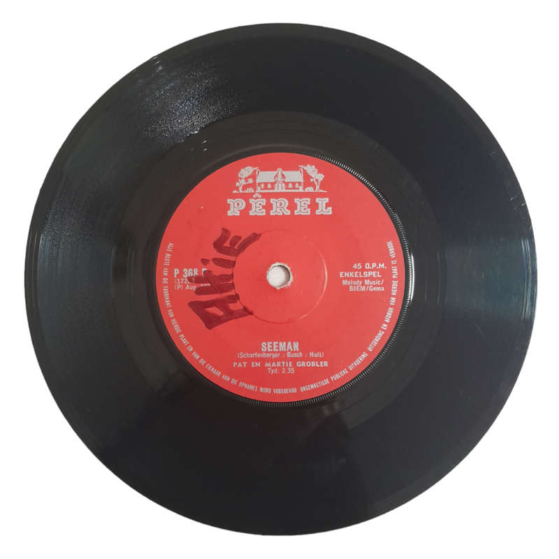 1970 Pat En Martie Grobler  Seeman - Vinyl, 7`, 45 RPM - Folk - Very Good - With Sleeve