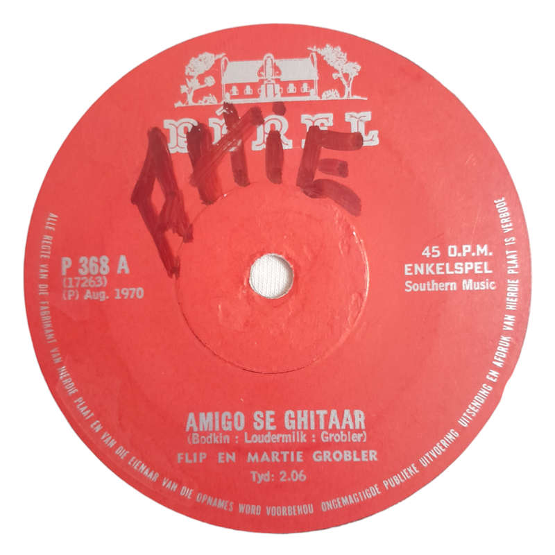 1970 Pat En Martie Grobler  Seeman - Vinyl, 7`, 45 RPM - Folk - Very Good - With Sleeve