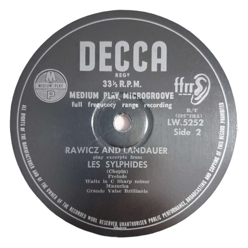 1957 Rawicz & Landauer  Play Excerpts From Swan Lake (Tchaikovsky) And Les Sylphides (Chopin) - Vin