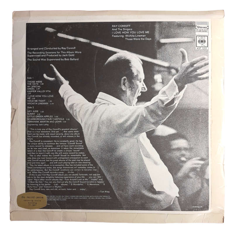 1969 Ray Conniff And The Singers  I Love How You Love Me - Vinyl, 12`, 33 RPM - Pop - Very Good Plu