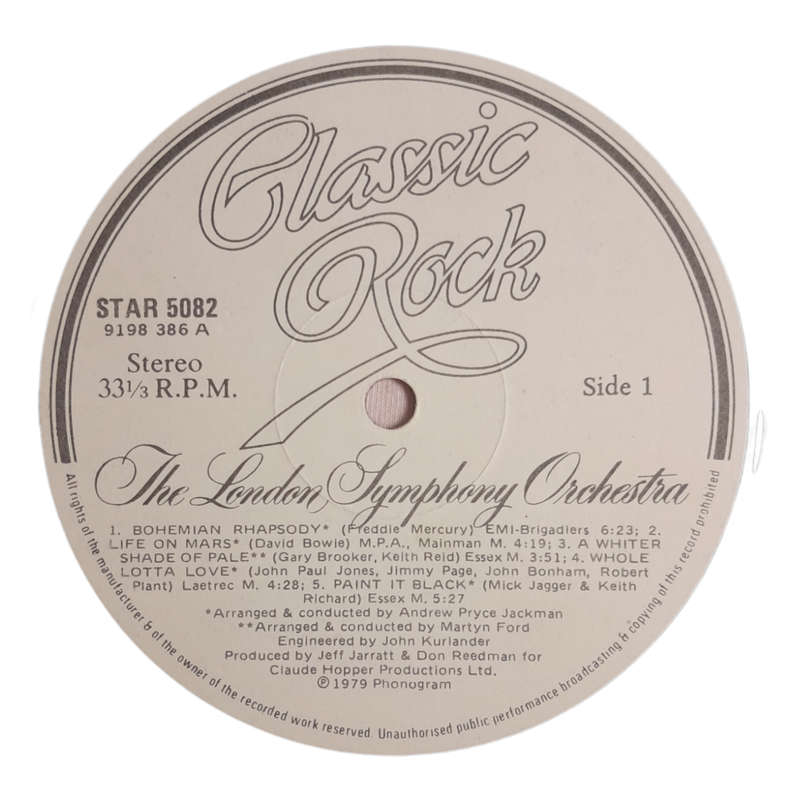 1977 The London Symphony Orchestra And The Royal Choral Society  Classic Rock - Vinyl, 12`, 33 RPM