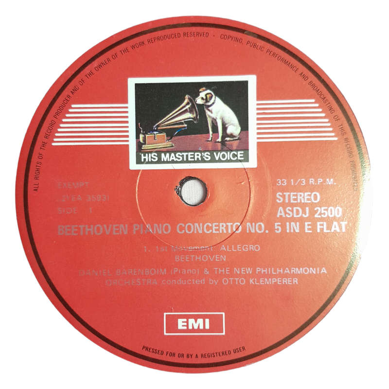 1969 Beethoven : Daniel Barenboim, Otto Klemperer conducting New Philharmonia Orchestra  `Emperor`