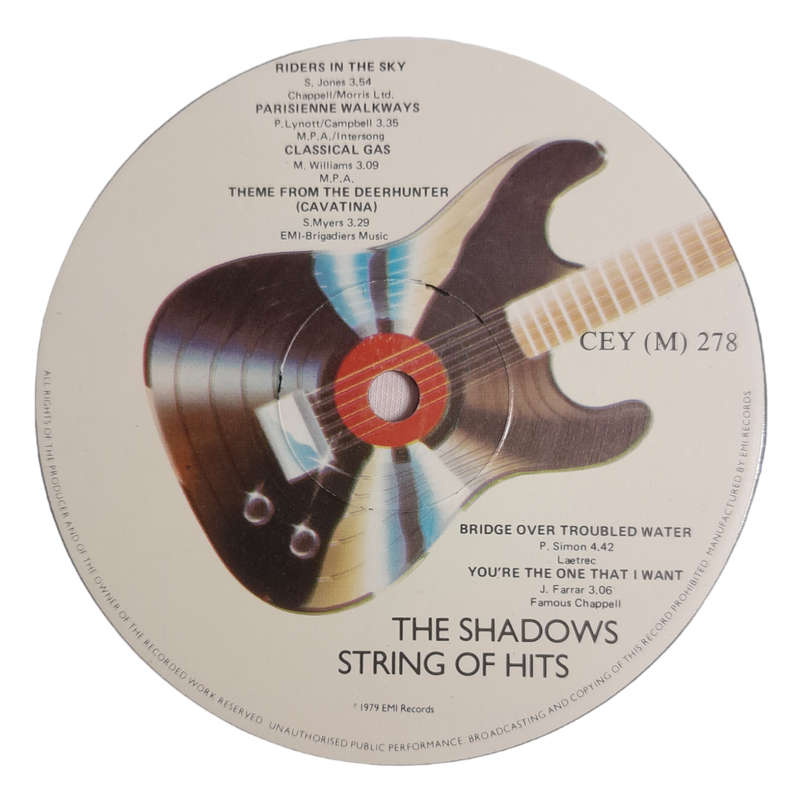 1979 The Shadows  String Of Hits - Vinyl, 12`, 33 RPM - Rock - Very Good Plus - With Cover