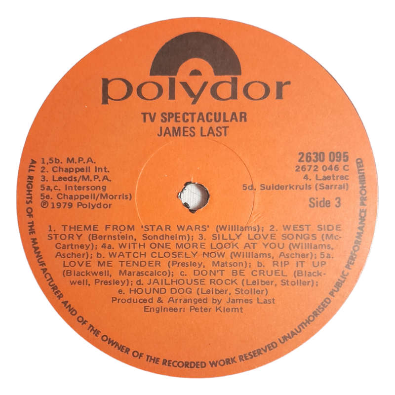 1979 James Last  TV Spectacular - Vinyl, 12`, 33 RPM - Jazz - Very Good Plus - With Cover