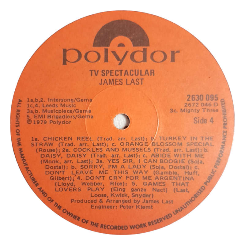 1979 James Last  TV Spectacular - Vinyl, 12`, 33 RPM - Jazz - Very Good Plus - With Cover