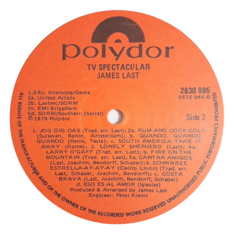 1979 James Last  TV Spectacular - Vinyl, 12`, 33 RPM - Jazz - Very Good Plus - With Cover