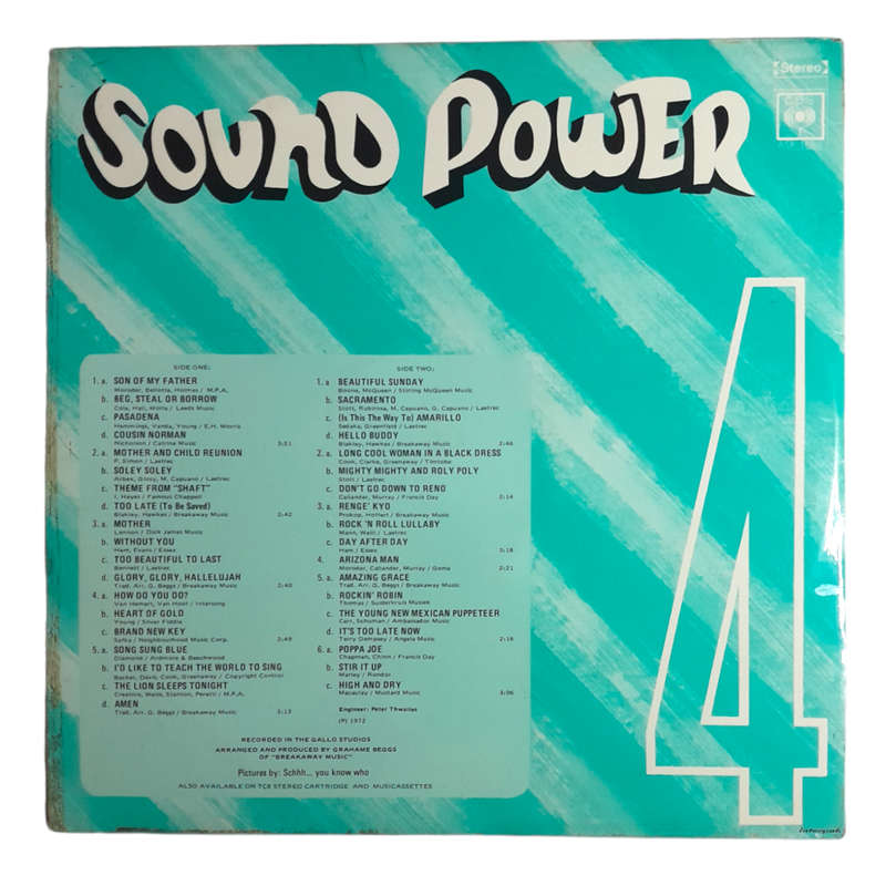 1972 Unknown Artist  Sound Power 4 - Vinyl, 12`, 33 RPM - Pop - Very Good Plus - With Damaged Cover
