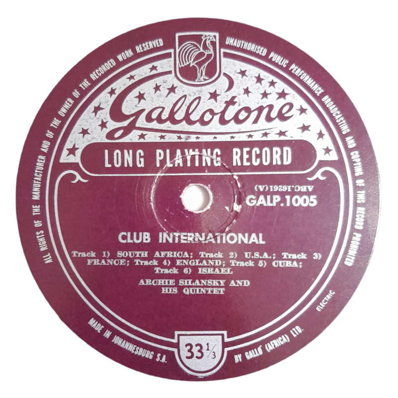 1957 Archie Silansky And His Quintet Featuring Max Watkin  Club International - Vinyl, 12`, 33 RPM