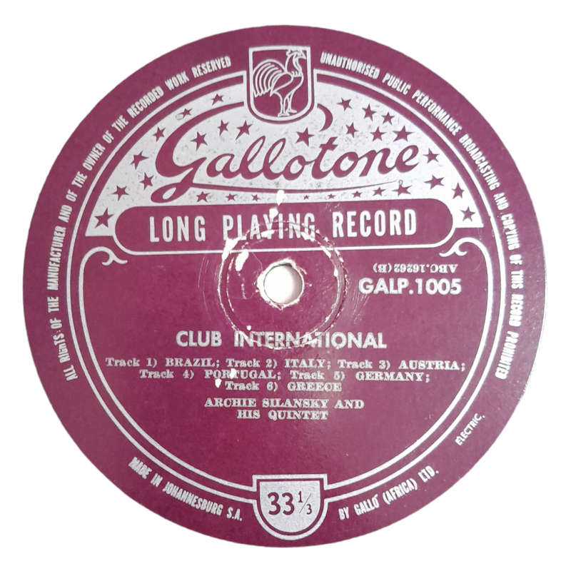 1957 Archie Silansky And His Quintet Featuring Max Watkin  Club International - Vinyl, 12`, 33 RPM