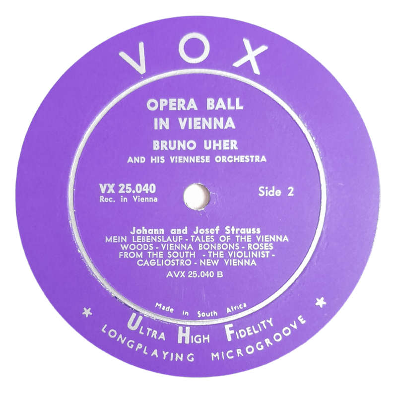 1956 Bruno Uher And His Viennese Dance Orchestra - Opera Ball In Vienna - Vinyl, 12`, 33 RPM - Class